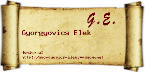 Gyorgyovics Elek névjegykártya